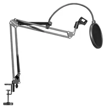 Neewer NB-35 Microfone Suspensão Braço de Suporte Clip Holder e Braçadeira De Montagem De Mesa Pop Escudo Máscara de Filtro Windscreen Kit Clipe
