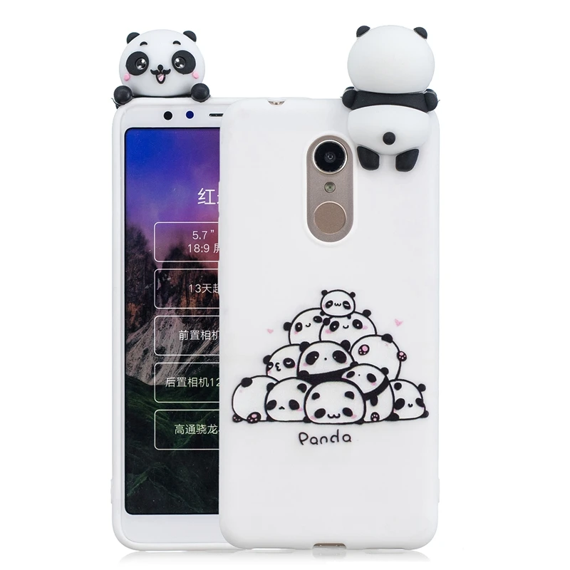 etui Xiaomi Redmi 5 Plus Case Cover on Redmi 5 3D Cute Panda Unicorn Silicone Case for Funda Xiaomi Redmi 5 Plus Xiomi Case Girl
