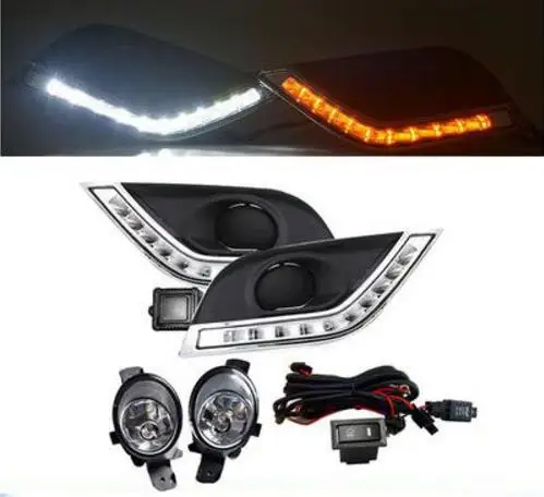 

For Nissan Versa Sunny 2014 2015 2016 2017 Daylight Car LED DRL Daytime Running Lights with turn signal Fog Lamp