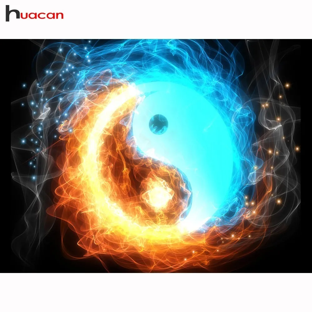 

Huacan Diamond Embroidery Religion 5D Cross Stitch Diamond Painting Cartoon Rhinestones Full Square Mosaic Tai Chi Decorative