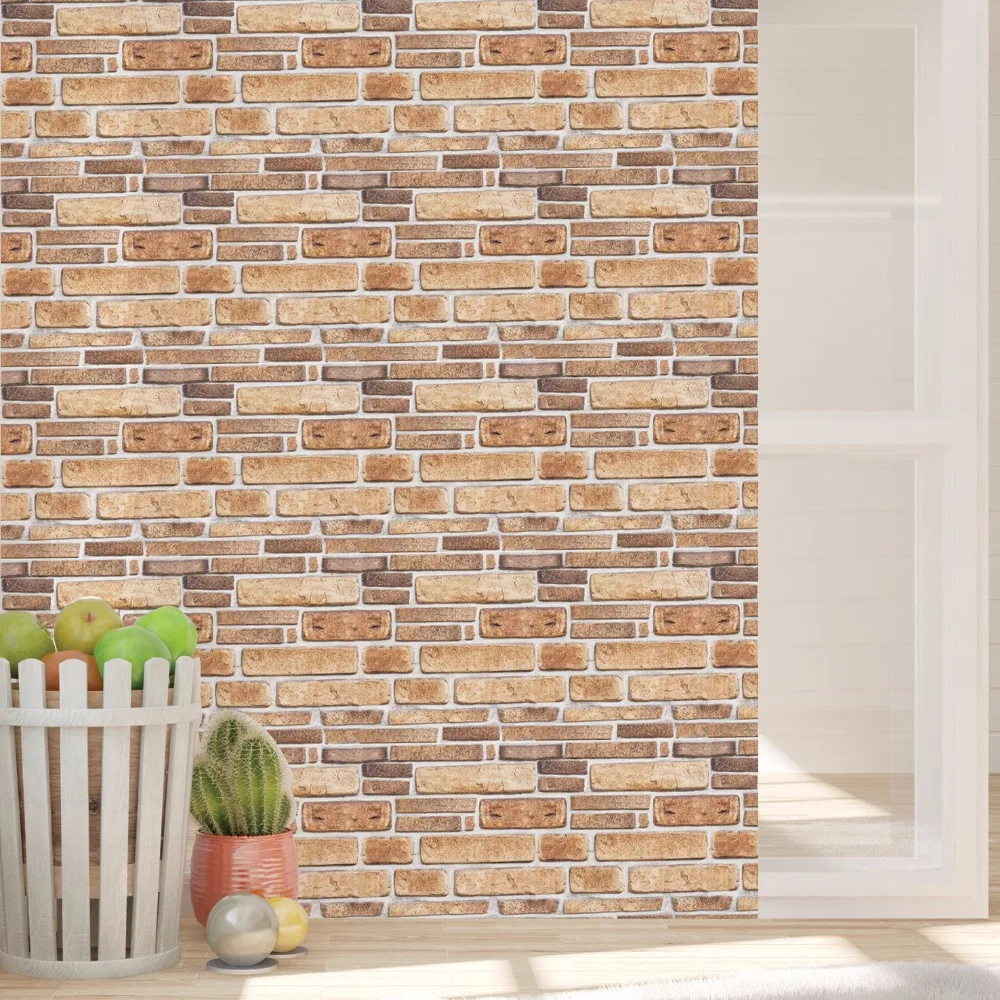 30*30CM PVC Self Adhesive Wall Sticker Three Dimensional Brick Pattern 3D Sticker Home Decor