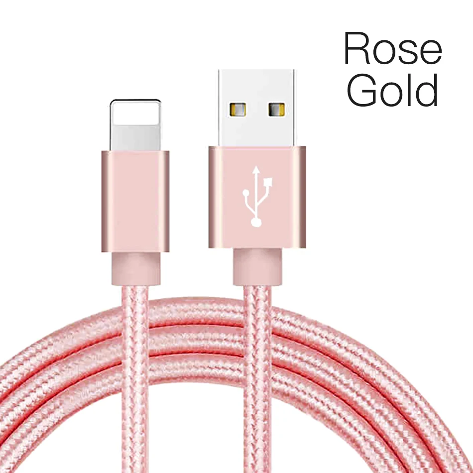 !ACCEZZ Nylon USB Charger Cable 2A For iPhone XR XS Max 7 8 6 6S 5S Ipad Mini Lighting Mobile Phone Data Fast Charge Cables Cord (12)