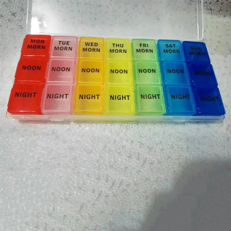 Medication Storage Box Weekly Mini Medication Organizer 7 Day 21 Slots Pill Medicine Box Organizer For Medications