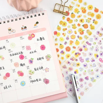 

6 pcs/pack Hundred Flowers Blossom Decorative Stationery Stickers Scrapbooking DIY Diary Album Stick Label