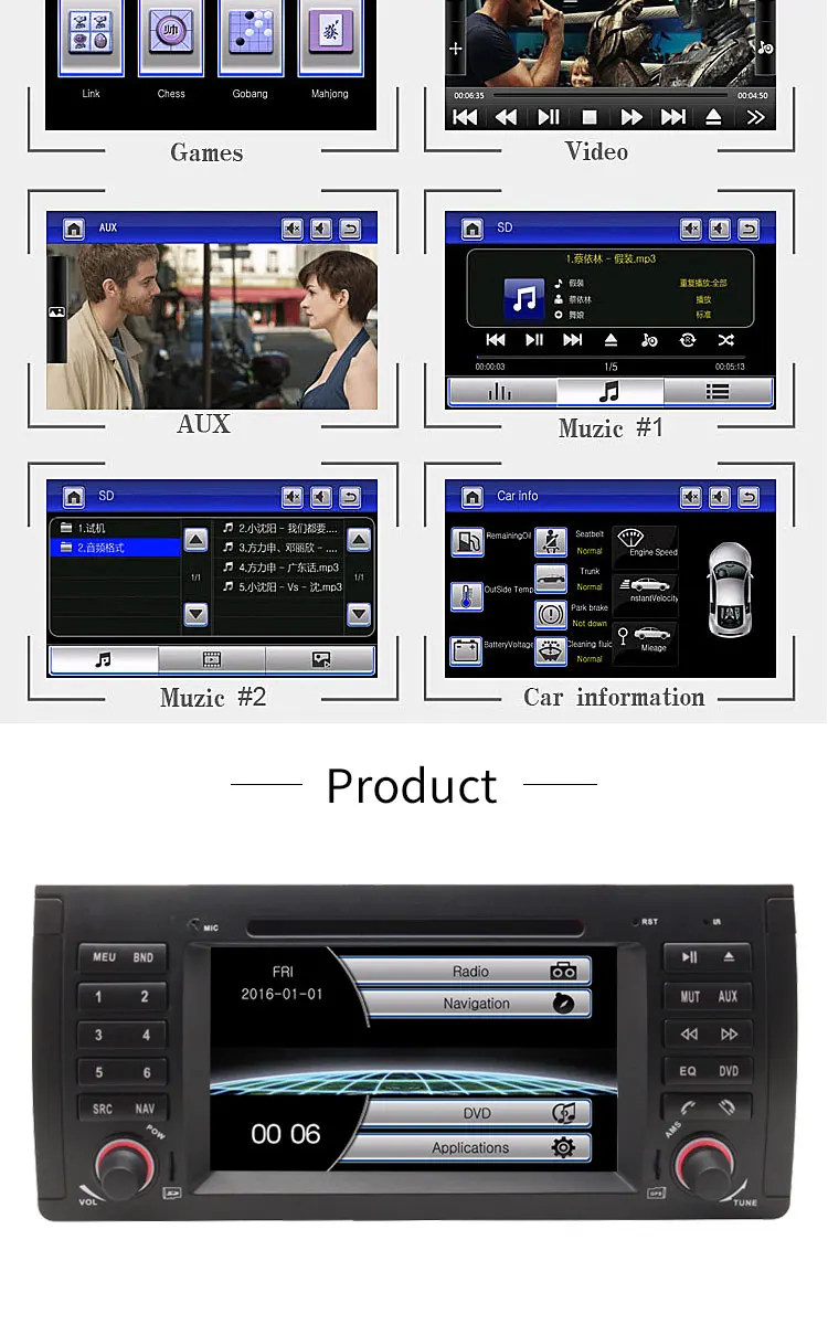 Excellent TOPBSNA 7 inch Car DVD Player For BMW E53 X5 M5 E39 E38 GPS Navigation Multimedia Stereo 1 Din Car Radio Headunit automotive USB 7