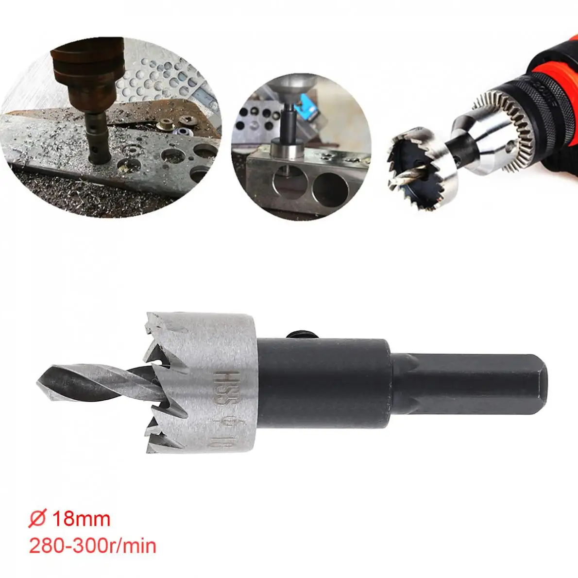 18mm HSS Durable Hole Saw Cutter Drill Bits for Pistol /Bench/Magnetic /Air Gun Drills