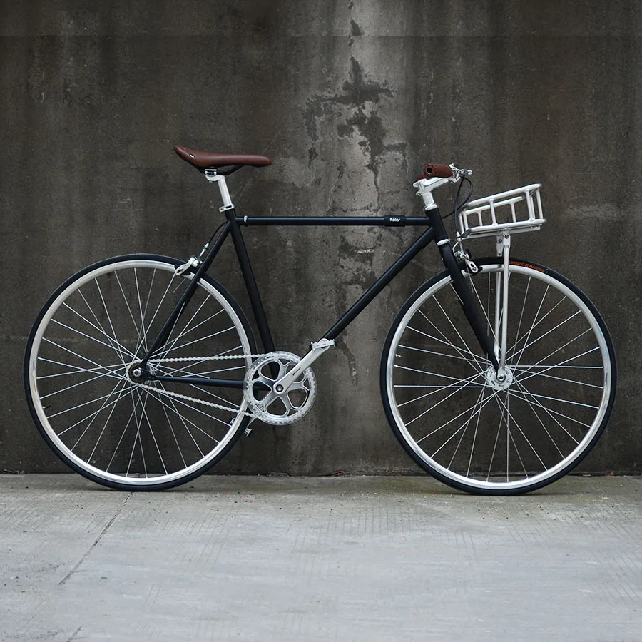 Retro road bike 700C fixed gear bike Track single speed Bike frame bicicleta 48cm 52cm fixie bike vintage with basket