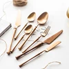 Luxury Rose Golden Cutlery Set 304 Stainless Steel Colored Dinner Knife & Fork Dinnerware Tableware Kitchen Accessories ► Photo 2/6