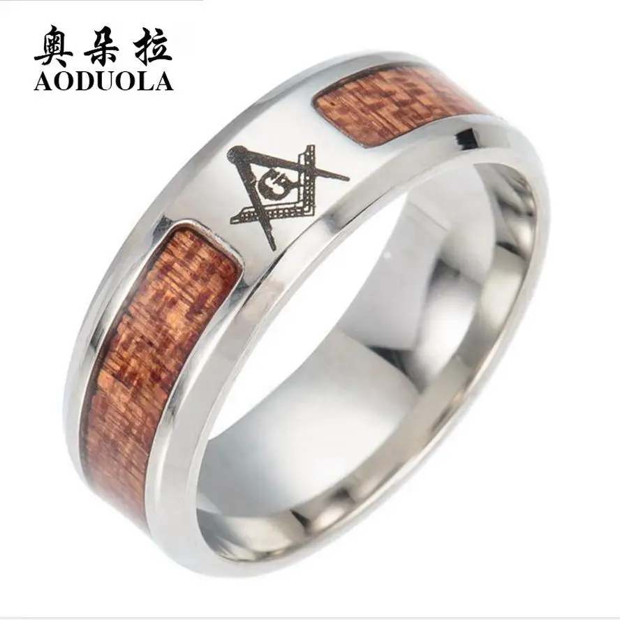 5 шт./партия, модные кольца в стиле панк, Рок Аксессуары, Freemasonry Acacia 316L титановая сталь вращающееся кольцо, размер США 6-13