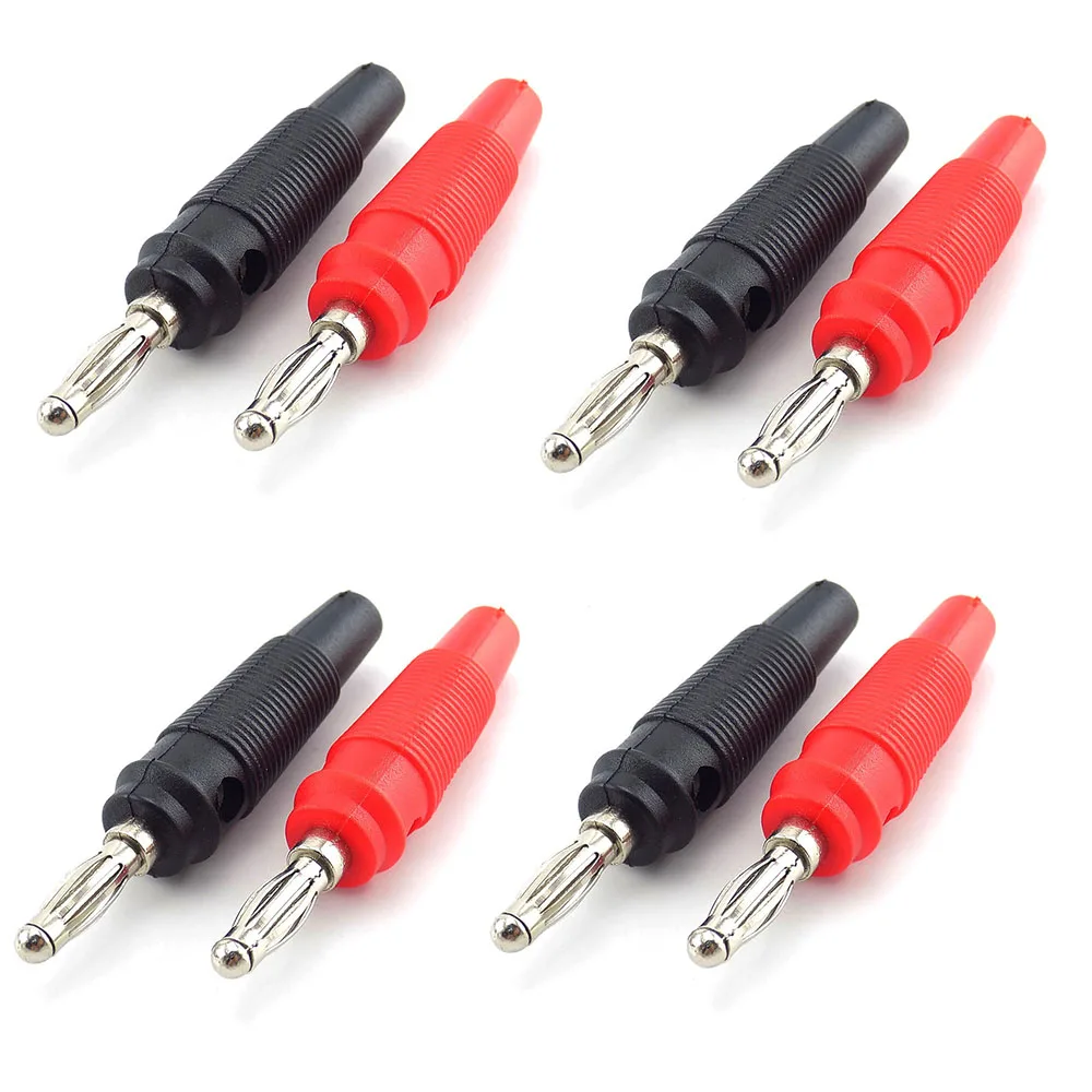 

1pcs 4pcs 10pcs Connector 4mm Banana Plugs video audio Musical Speaker Cable Wire Pin Banana Plug Connectors Red and Black
