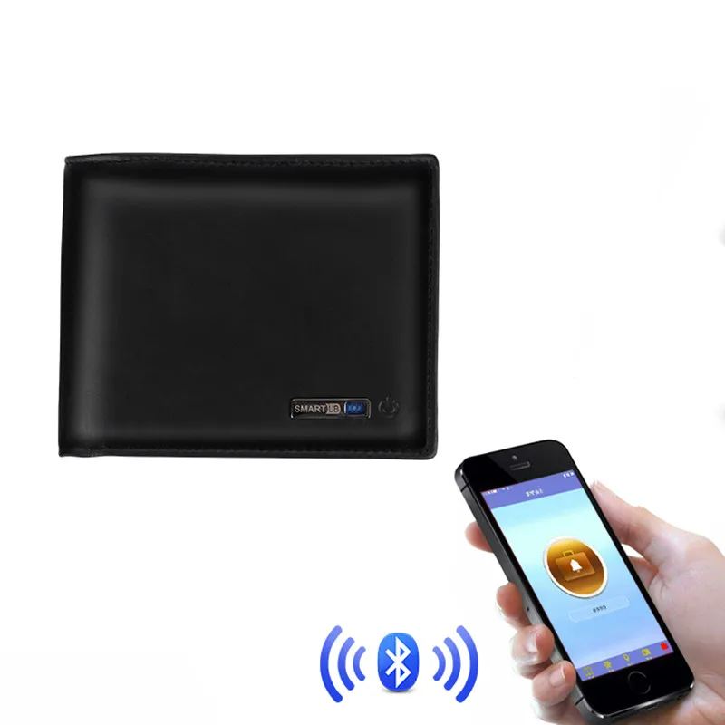 Smart Wallet Men Genuine Leather Anti Lost Intelligent Bluetooth Smart Wallet Men GPS Locator Wallet