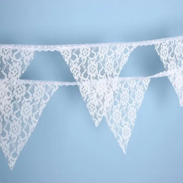 3.2M 12 Flags Lace Bunting Banner Pennant Garland Wedding Birthday Party Decor