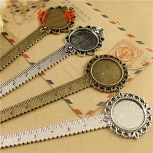 5 шт./лот старинная бронзовая винтажная металлическая Закладка-линейка кабошон основа Закладка установка подходит 20 мм кабошон камея закладки сделай сам