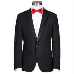 Высшего уровня мужские шерстяные костюмы комплекты черный однотонный костюм для свадьбы натуральный шерсти мужские костюмы костюм Homme