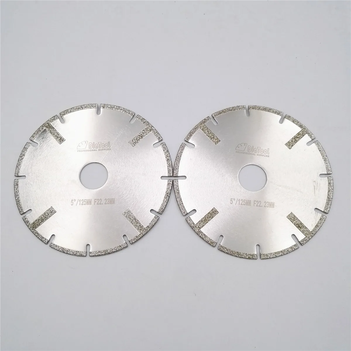 

DIATOOL 2pcs 125mm Electroplated reinforced diamond cutting disc 5 inches marble blade with Bore 22.23mm