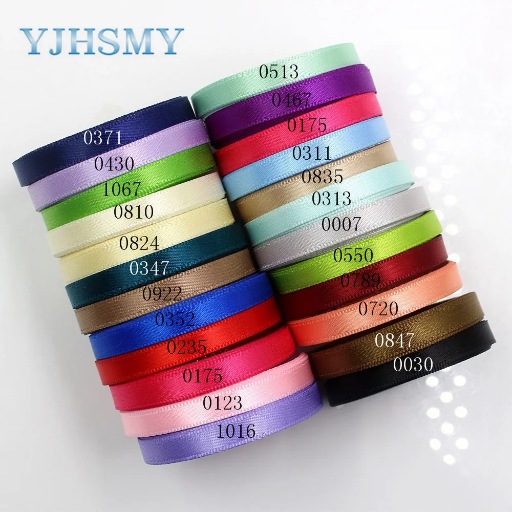YJHSMY J 181219 D6mm 6 мм 100 ярдов одноцветные атласные ленты Аксессуары для одежды DIY