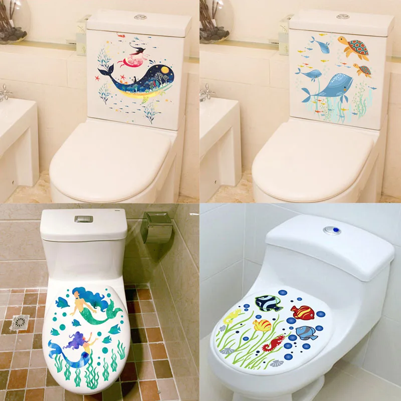 RROVE New Simplicity Fresh Style Sedile WC Wall Sticker Art Bagno Decalcomanie Decor PVC Rimovibile Home Decor