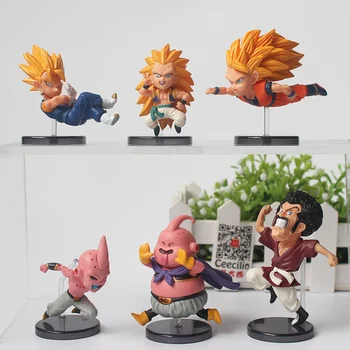 

6pcs/set Dragon Ball Z The Historical Characters Vol3 Figurine Goku Majin Buu Vegetto Satan PVC collection Figure
