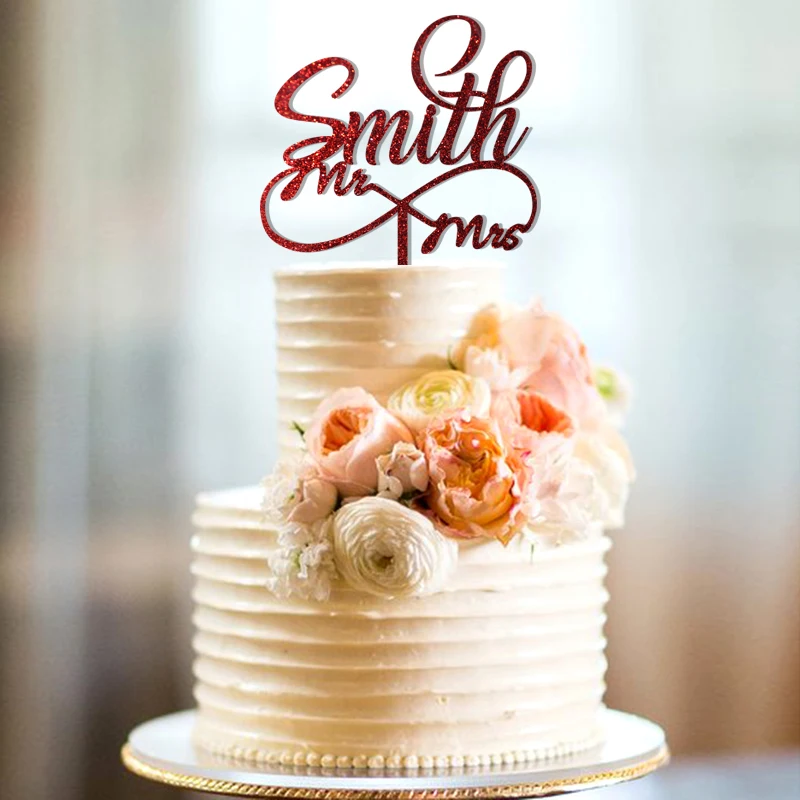 

Personalized Cake Topper for Wedding Surname cake topper Custom Mr and Mrs Wedding Cake Topper Infinity Cake Topper wood