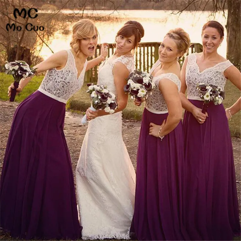 2019 бордовый Свадебная вечеринка платье подружки невесты с кружево шифон рукавов индивидуальный заказ для женщин платье подружки невесты es