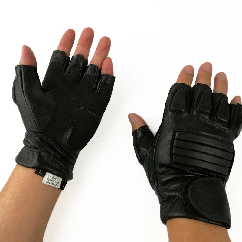 HZYEYO мотоциклетные перчатки рукавицы Кнопка унисекс половина пальца кожа автомобиля варежки вождения, носить тактические армейские спортивные перчатки M-1001