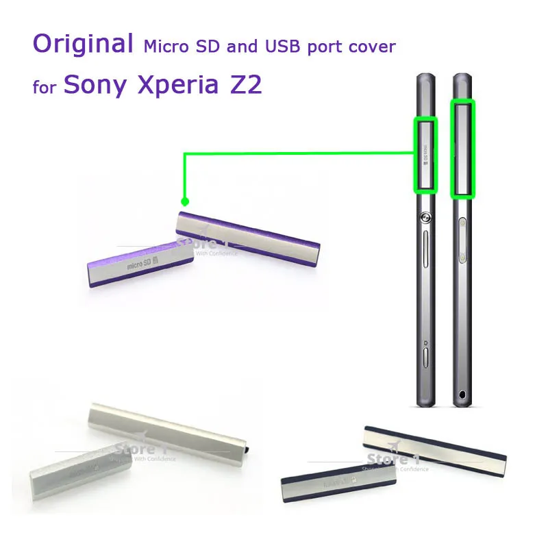

for Sony Xperia Z2 D6503 D6502 D6543 Original USB Data Charging Port + Micro SD Port + SIM Card Port Dust Plug Flap Block Cover
