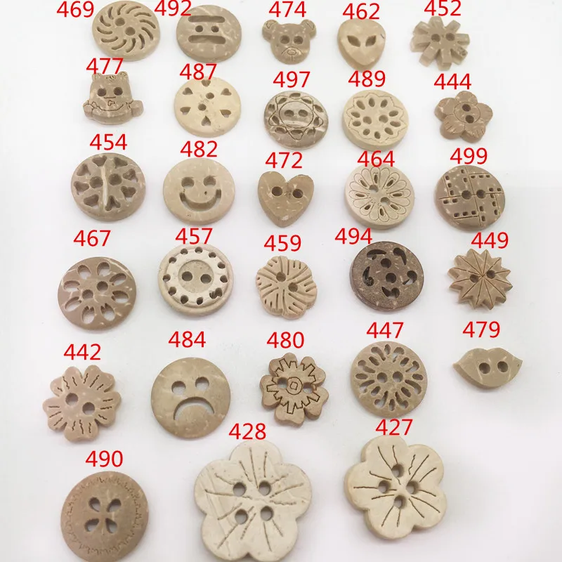 

50pcs/bag 28 Designs 2 Holes & 4 Holes Wooden Buttons For Arts Crafts Decorations Collections & Sewings DIY Accessories Buttons
