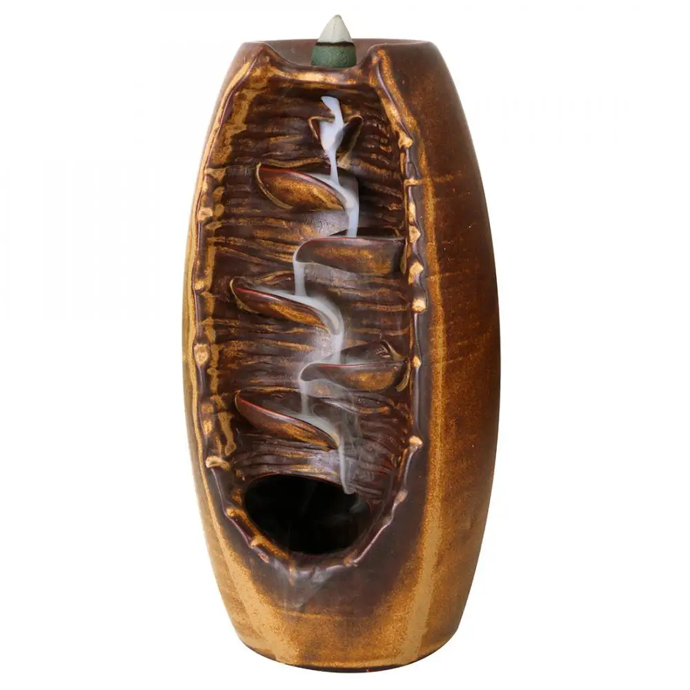 

2019 New Incense Burner Backflow Incense Ceramic Crafts Incense Ddiffuser Home Office Mountain River Handicraft Incense Holder