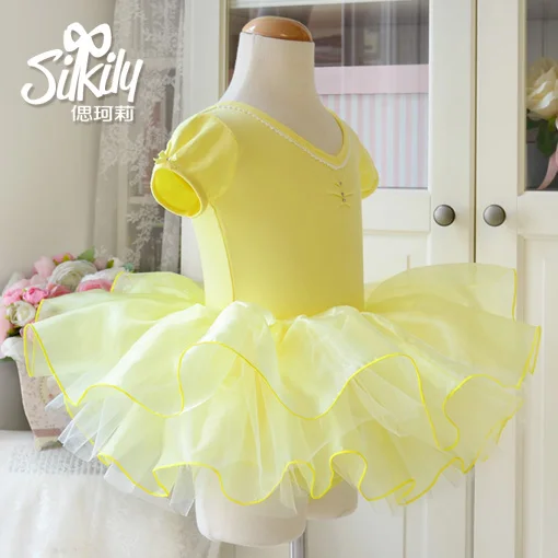 bodysuit and skirt Детская хореография из чистого хлопка для девочек, детское бальное платье, костюмы кунг-фу - Цвет: bodysuit and skirt