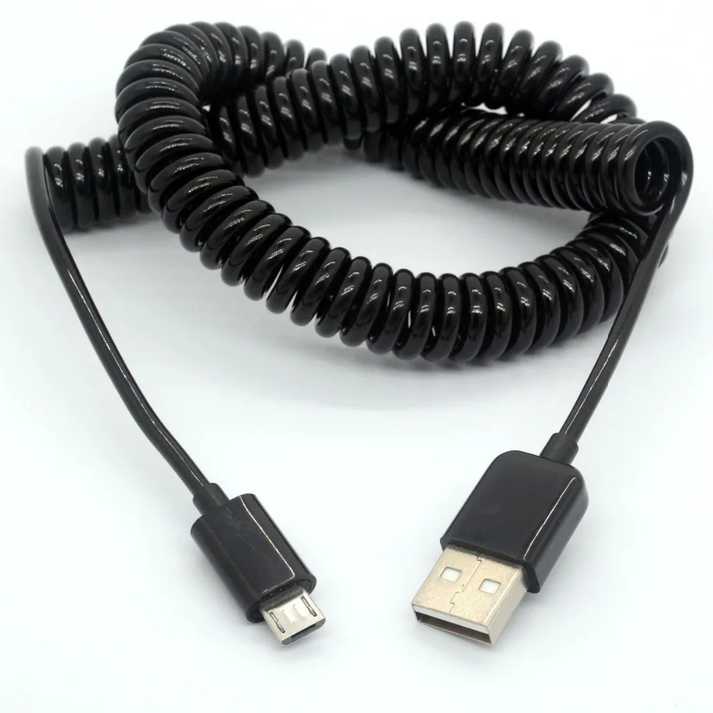 LBSC 2,5 M USB 2,0 A папа к Micro USB B спиральный адаптер USB кабель для зарядки передачи данных разъем USB Кабель зарядного устройства