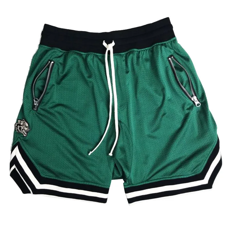 YEMEKE бренд высокого качества удобные мужские хлопчатобумажные шорты Бодибилдинг Фитнес Тренировочные для бегунов дышащие шорты - Цвет: Green
