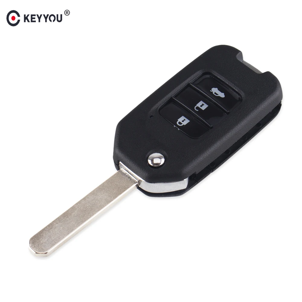 KEYYOU 3 кнопки дистанционный смарт ключ-Брелок чехол для Honda Civic City Fit HR-V XR-V Складной флип авто ключ оболочка нерезанное лезвие