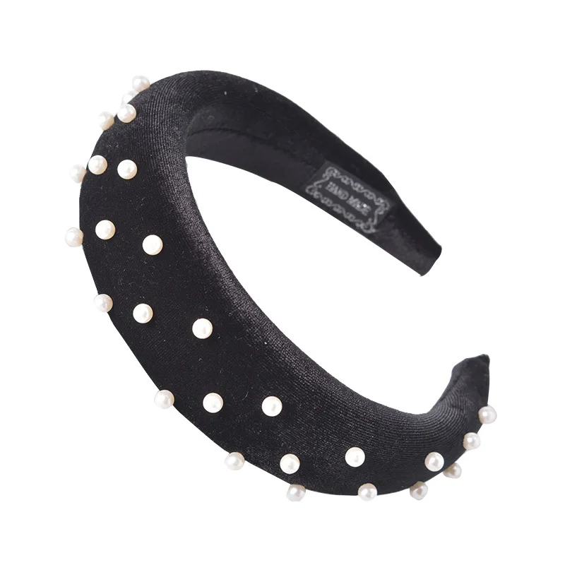 

Chic New Pearl Headband Alice Band Thick Hairband Wide Street beat Women Headband Hoop Fashion Headwear Headdress