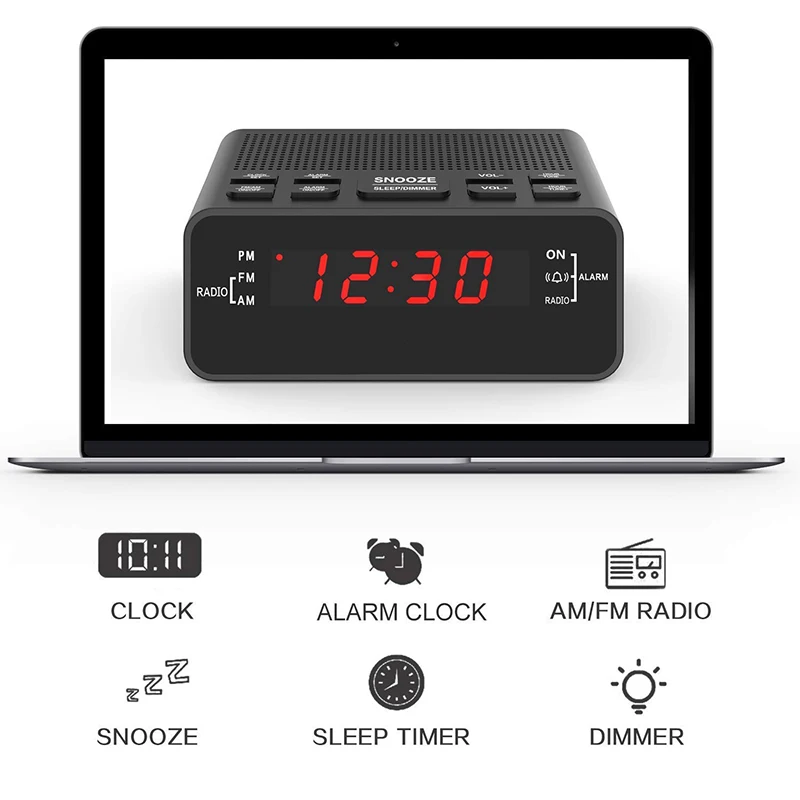 

Digital Dual Alarm Clock Radios with AM/FM Weather Forecast Humidity for Bedroom Office Table WXV Sale