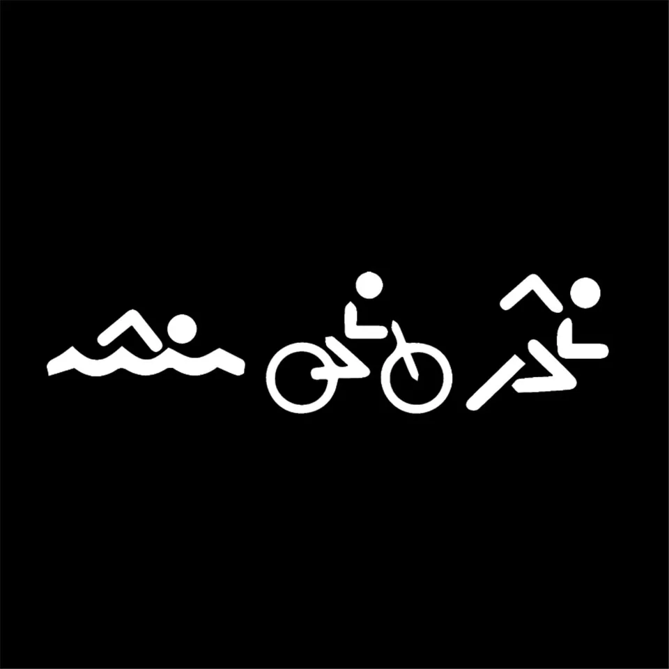 17.94.5CM Interesting Triathlon Swim Bike Run Car Stickers Personalized Custom Vinyl Decals Sticker On Car For Ford Audi BMW (2)