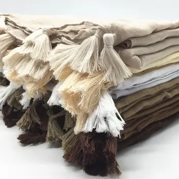 

Bali yarn flat solid color scarf fringed long scarf scarf Muslim lady Ultra-thin headscarf