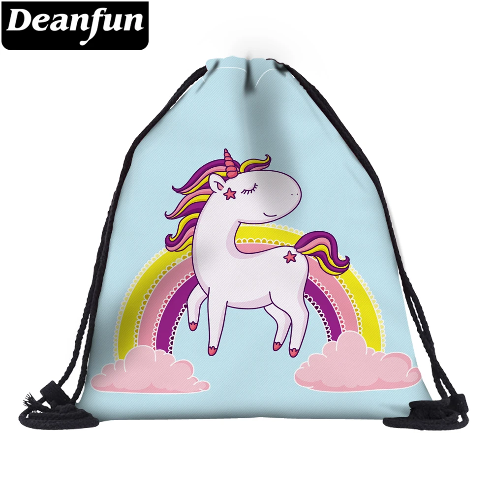 Deanfun 3D напечатанные мешки Drawstring Единорог Мода для девочек школьные 60109