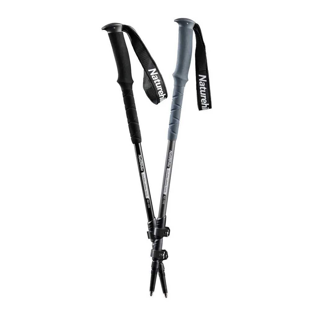 

New Naturehike Aluminum Alloy Ultralight Walking Stick 3 Sections Telescopic Alpenstock Pole with EVA Handle For Camping Hiking