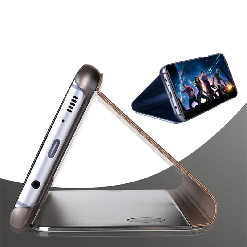 Умный прозрачный зеркальный чехол для Huawei Y5 Y6 Y7 Prime Y9 2018 флип Enjoy 8 Plus 7S Honor 7C Pro 7A