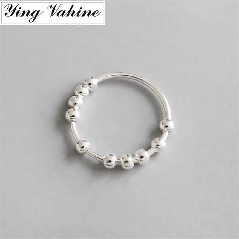 

ying Vahine New Luxury Brand 925 Silver Jewelry Small Round Beads Rings for Women bague femme argent 925