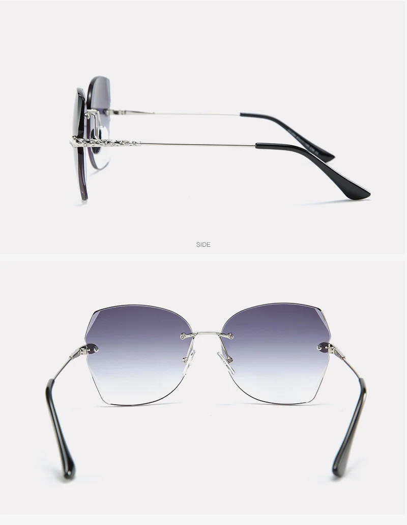 Бренд DENISA Luxuxry, женские солнцезащитные очки, стразы,, градиентные, без оправы, женские солнцезащитные очки, UV400, оттенки для женщин, G31254