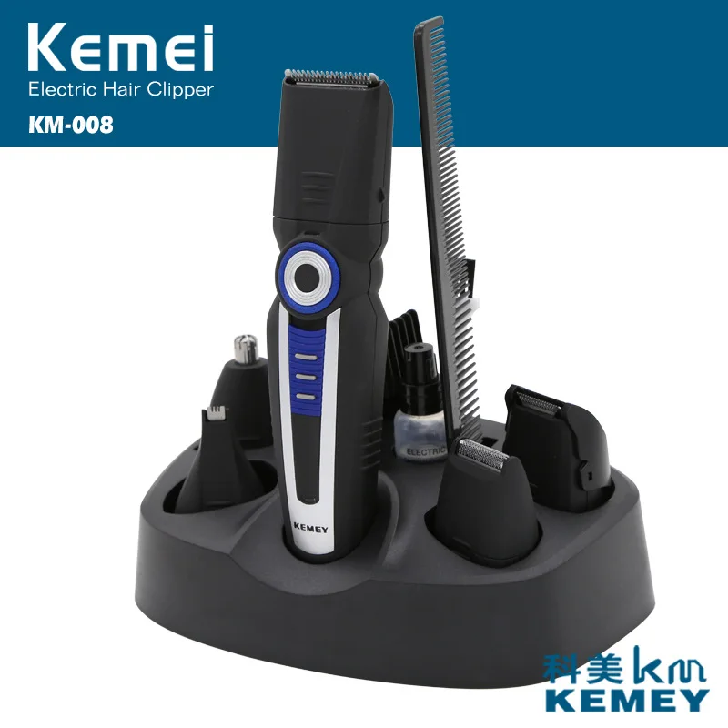 

adults professional hair clipper hair trimmer Kemei KM-008 6 in 1 grooming kit