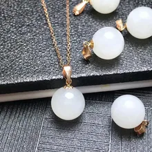 SHILOVEM 18 k желтый золотой натуральный белый подвески из яшмы Нет ожерелье классический прекрасный подарок для женщин круглый mymz101008hby