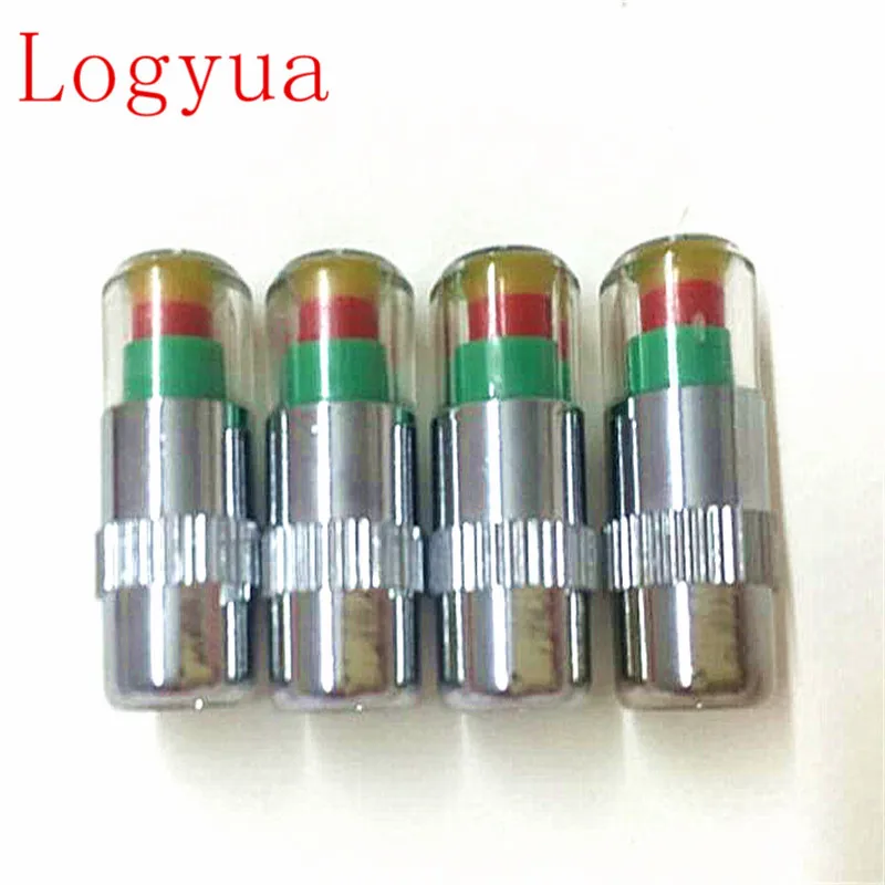 

4Pcs/Lot 2.4Bar 36PSI, 2.2 Bar 32PSI,2.0 Bar Air Warning Alert Tire Valve Pressure Sensor Monitor Light Cap Indicator For Cars