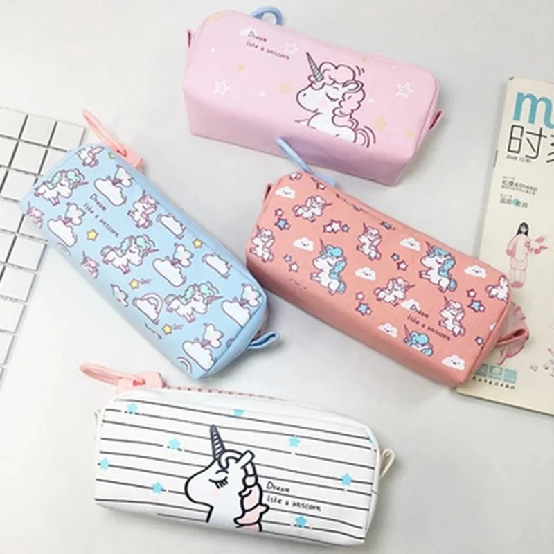 

1 Pcs Kawaii Pencil Case Animal Canvas Big Zipper School Pencil Box Pencilcase Pencil Bag School Supplies Stationery