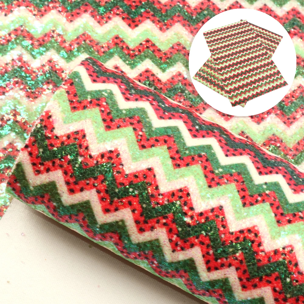 

20*34cm Chunky Glitter Zigzag Dots Pattern Faux Synthetic Leather Fabric ,DIY handmade materials for hair bow bag shoes,1Yc6530