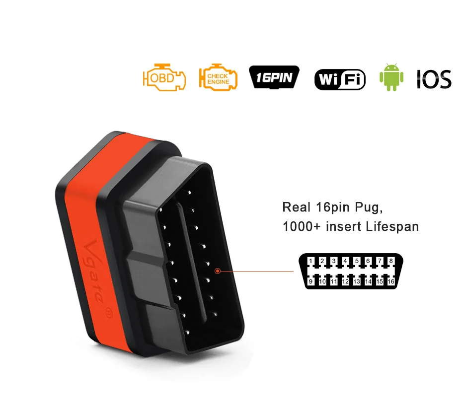 Vgate iCar2 ELM 327 v2.1 obd2 сканер wifi адаптер для диагностики автомобиля для IOS/android obd odb2 диагностический инструмент PK elm327 v1.5