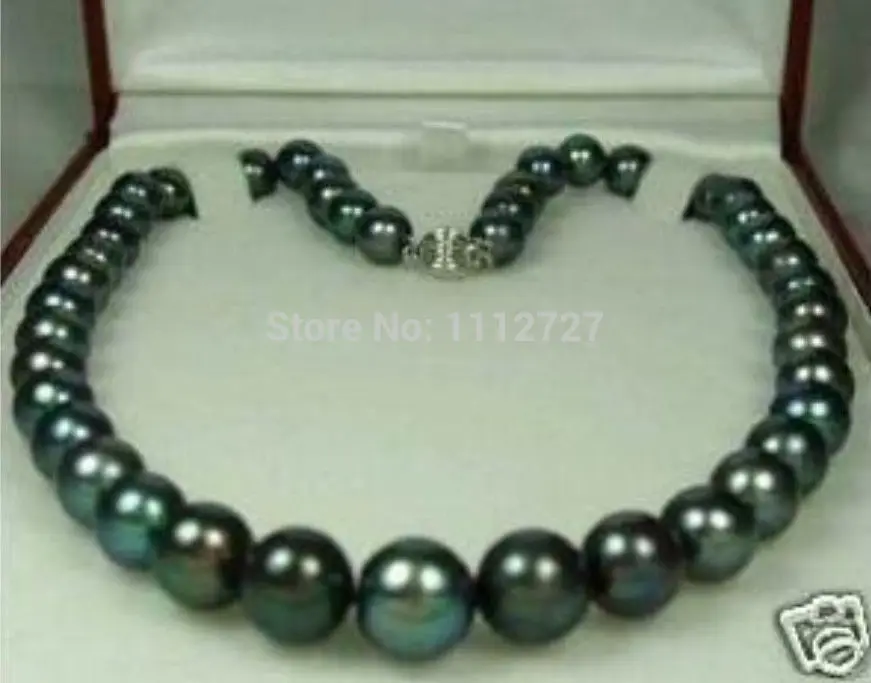 

women Fashion Jewelry Fashion Stone 8-9mm Tahitian Black Natural Pearl Necklace 18" AAA beads jewelry making Wholesale Price