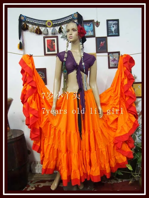 

4tiered 21yards100%cotton tribal belly dance skirt with border 9EX37