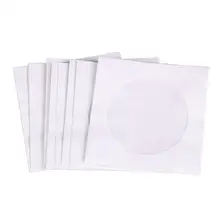 Mini 95 pièces papier blanc de protection CD DVD disque sac de rangement enveloppes rabat Anti-poussière anti-rayures CD DVD protéger sac 8.5cm x 8.5cm